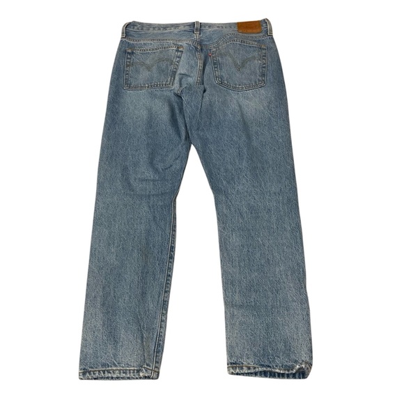 Levi’s 501 Light Wash Distressed Cropped Jeans Women’s 30x28 Straight Leg Denim - Picture 5 of 9